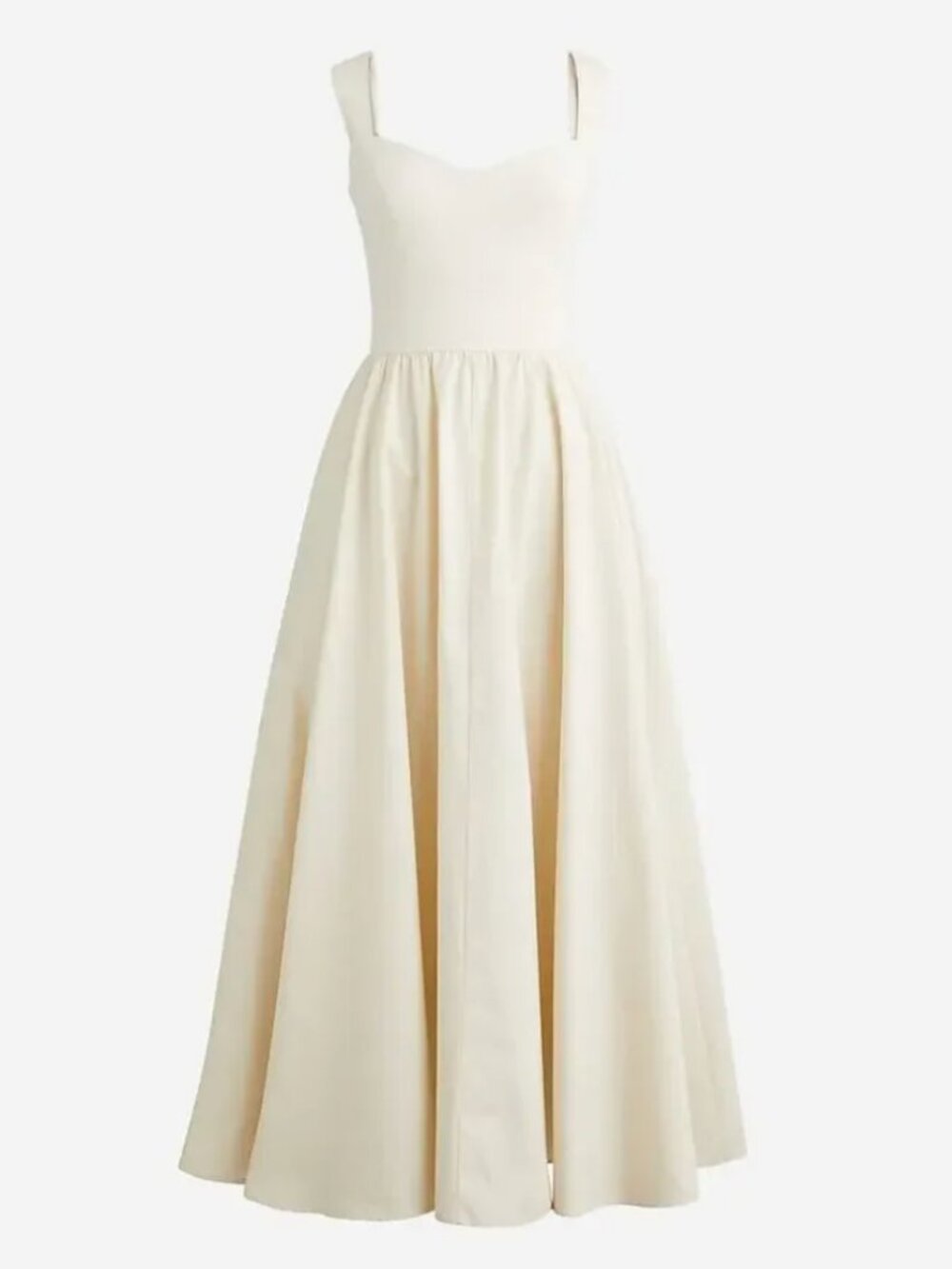 J Crew, Sweetheart tank dress with poplin skirt, Size Small, Color White